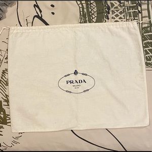 Prada dustbag in white with cinch closure
